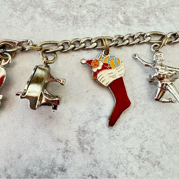 Silver Charm Bracelet from 60’s 70’s - Picture 5 of 11